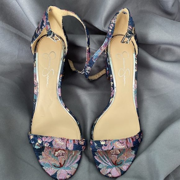 Jessica Simpson JP-Monrae Floral Block Heals Ankle Strap 8.5 - Picture 4 of 9